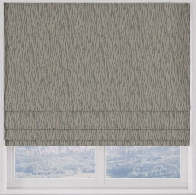 Terrys Linear Made to Measure Blackout Roman Blind in Duckegg Blue and Grey Striped Polyester