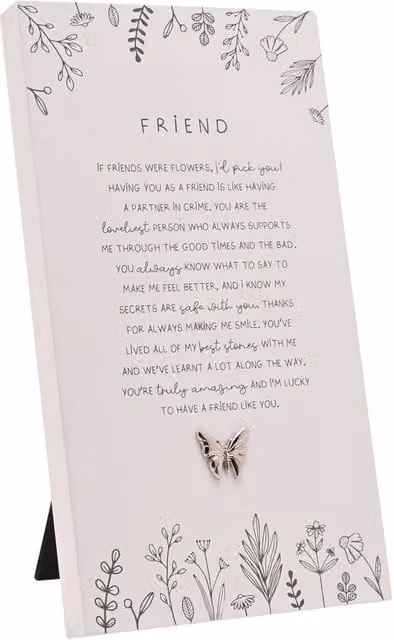 Moments Friend Standing Verse Plaque in White