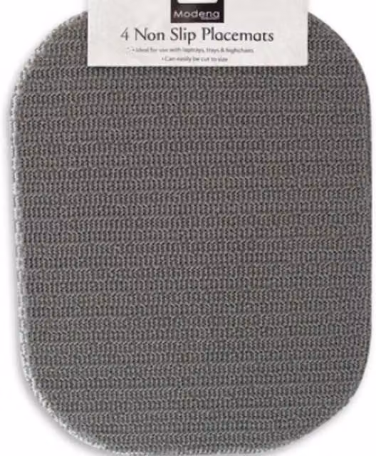 Modena Non Slip Plain Grey EVA Placemats, Set of 4