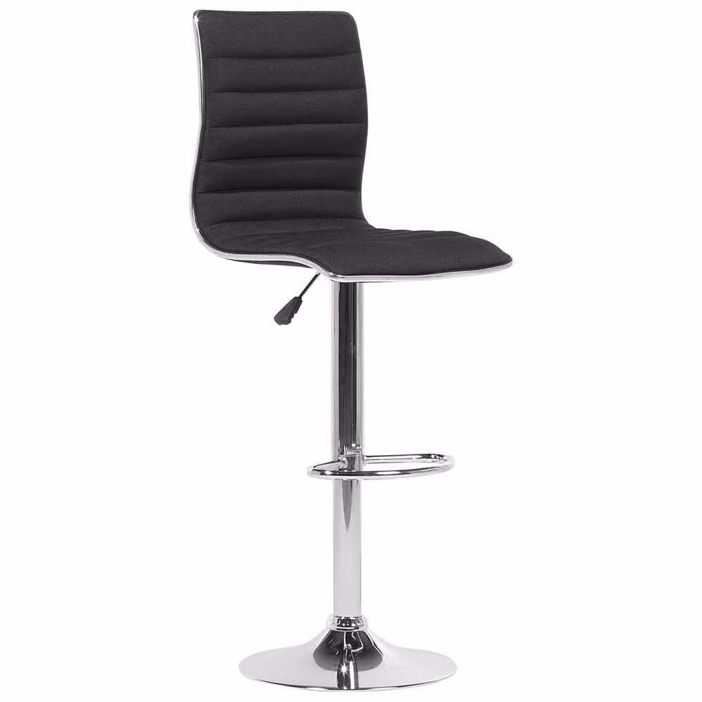 Wyld and Coco Set of 2 Black Faux Leather Counter Height Swivel Bar Chairs with Chrome Metal Frames – 3
