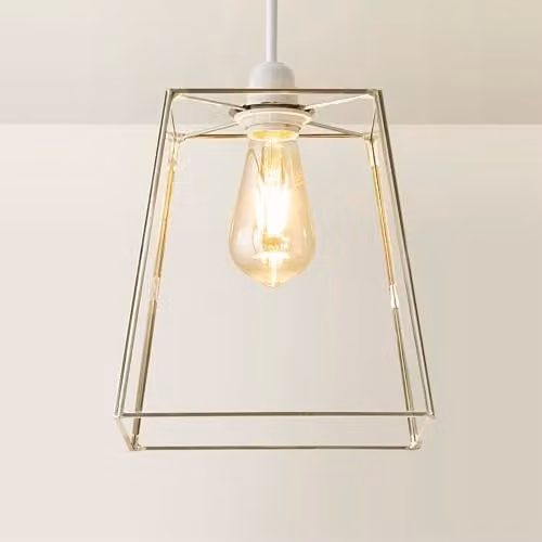 ValueLights Silver Chrome Metal and Clear Glass Lantern Easy Fit Ceiling Light Shade, Shade Width: 18 cm