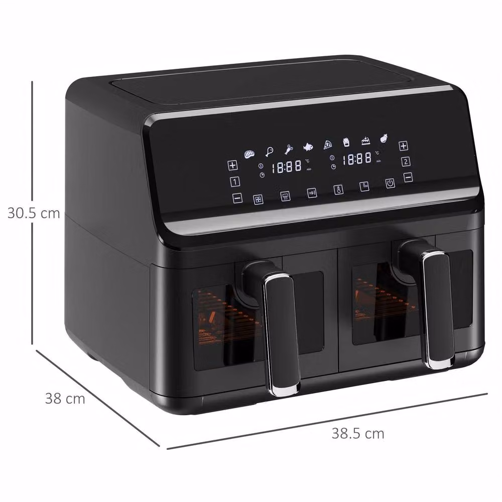 STILVORA 8L Dual Basket Air Fryer with Digital Display, Black – 4