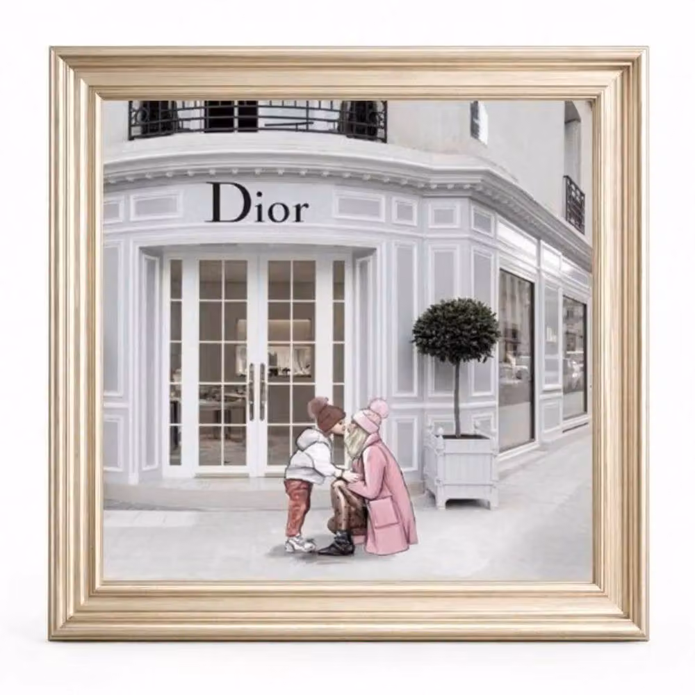 HOME LUXE INTERIOR Dior Jewelry Champagne Step Frame Wall Art in Beige, W/H: 70 x 70 cm – 3