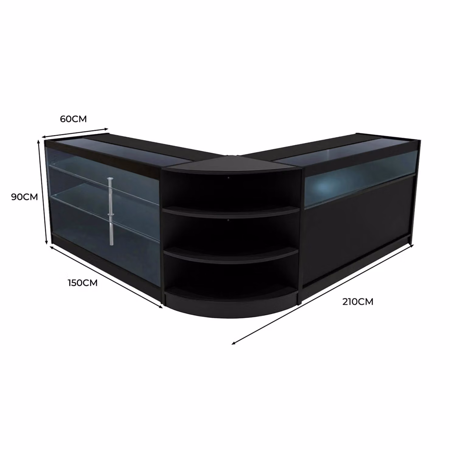 Monstershop Demeter LED Shop Counter Set K1500, B1500 & LM60 in Black – 2