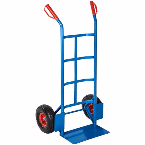 tectake Heavy-Duty Sack Barrow with Steel Frame and Pneumatic Tyres, Blue