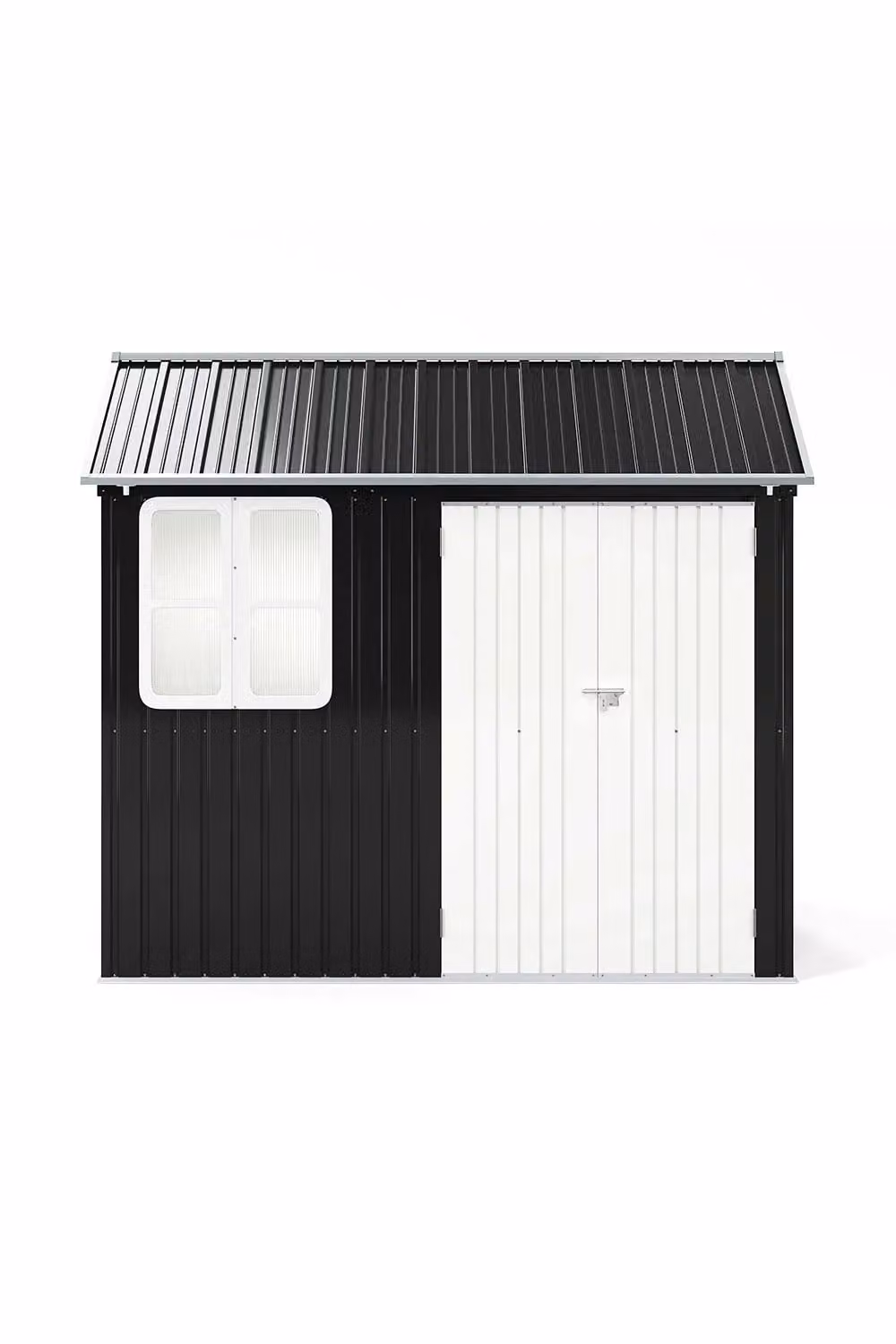 Living and Home Metal Apex Roof Garden Tool Shed Outdoor Storage House in Grey – 4
