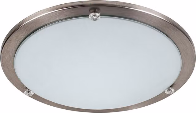 ValueLights Cymbal Round Flush Ceiling Light in Silver and Chrome