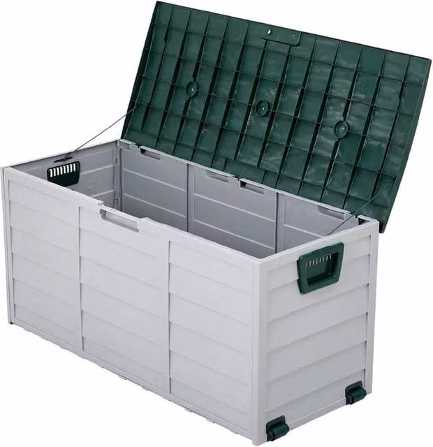 Kelvenix 290L Grey Plastic Outdoor Garden Storage Deck Box – 1
