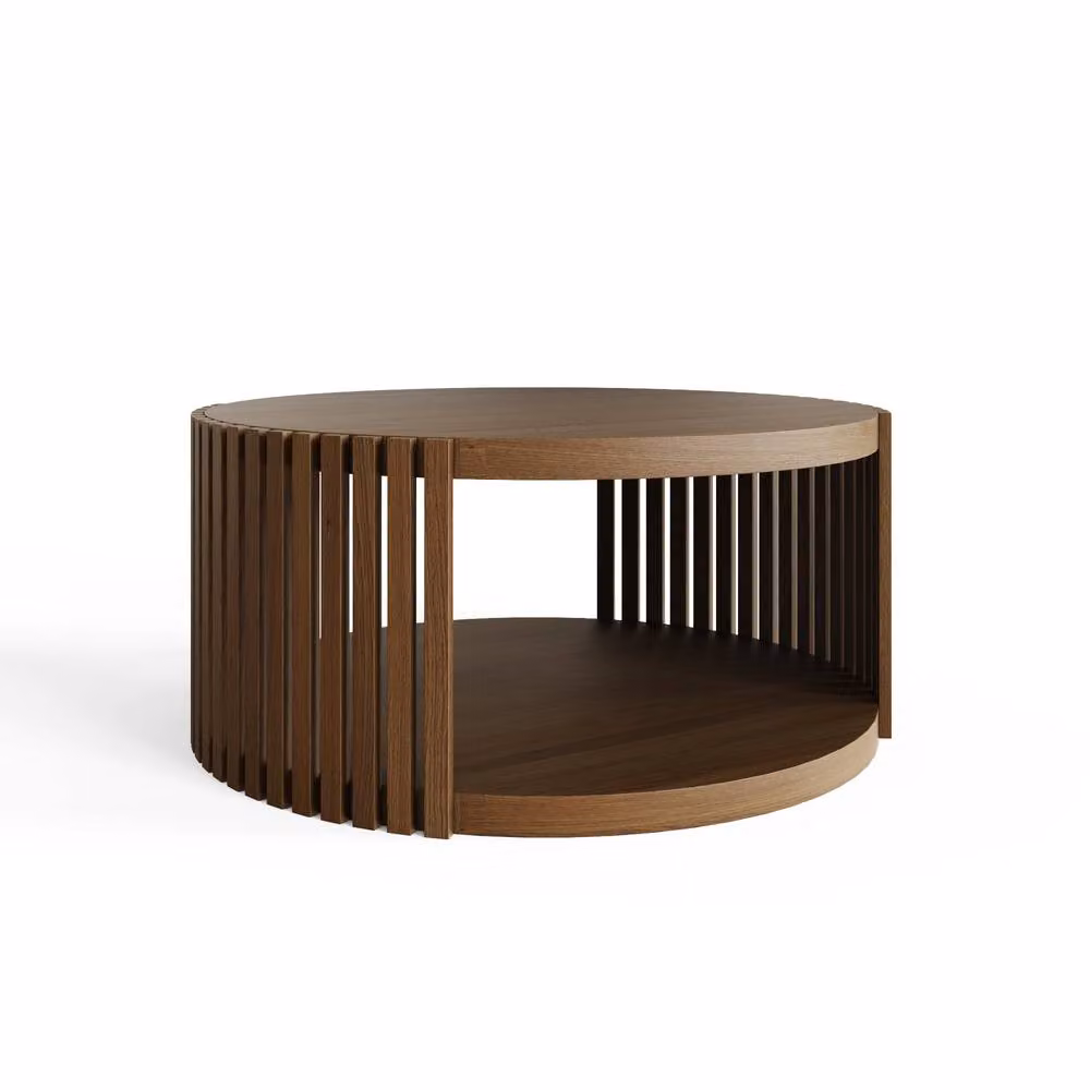 GFW Zadie Round Coffee Table in Walnut Wood – 2