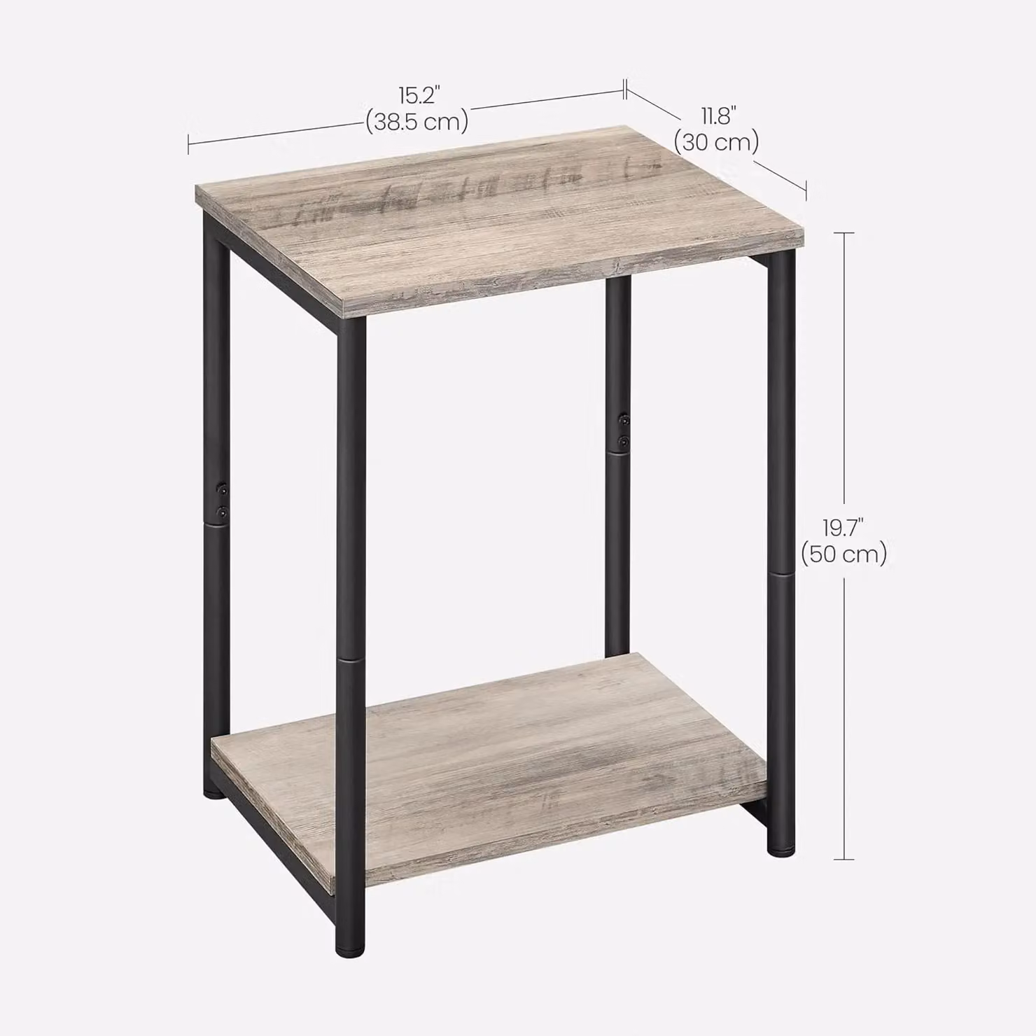 VASAGLE Industrial Side Table with Storage Shelf in Brown and Beige – 2