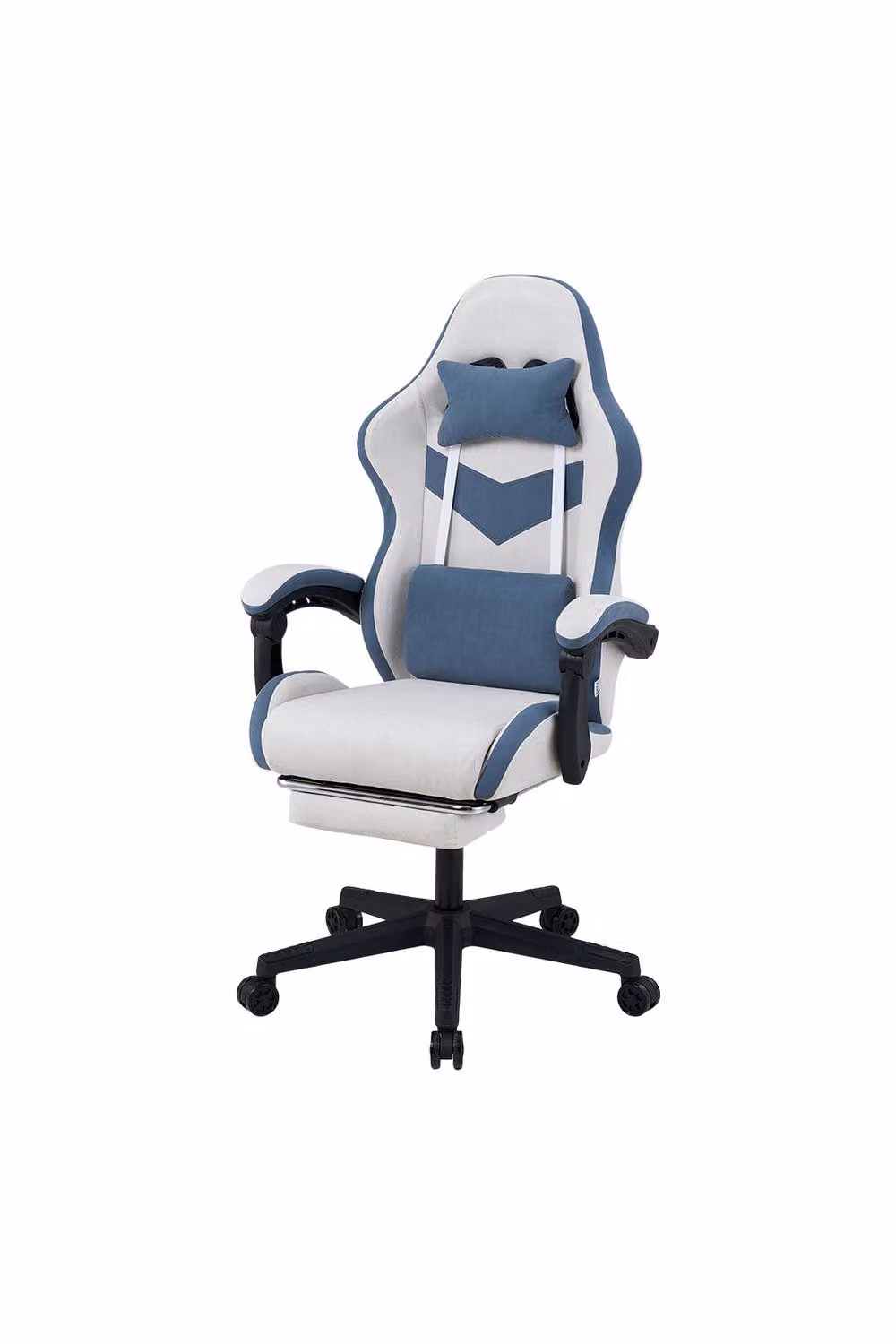 Living and Home Ergonomic High Back Blue Gaming Chair with Massage Lumbar Support and Headrest – 2