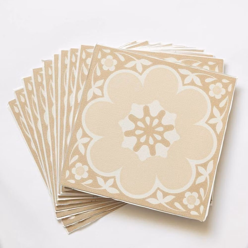 Floor Pops Daphne Natural Self Adhesive Vinyl Floor Tiles, Beige, Pack of 10 (0.93sqm), W/D/H: 30.48 x 30.48 x 30.48 cm – 2