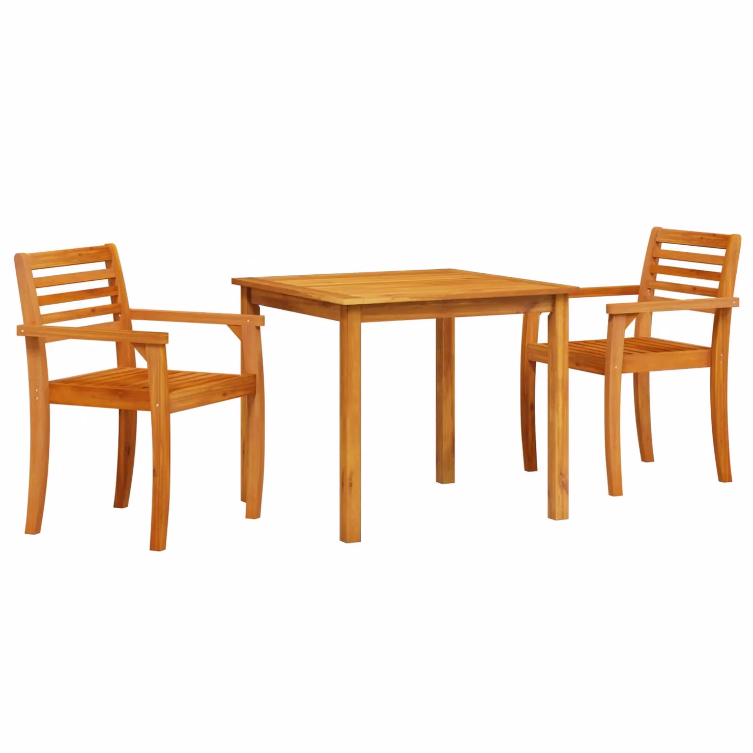 Berkfield Home 3-Piece Acacia Wood Garden Dining Set in Brown – 2