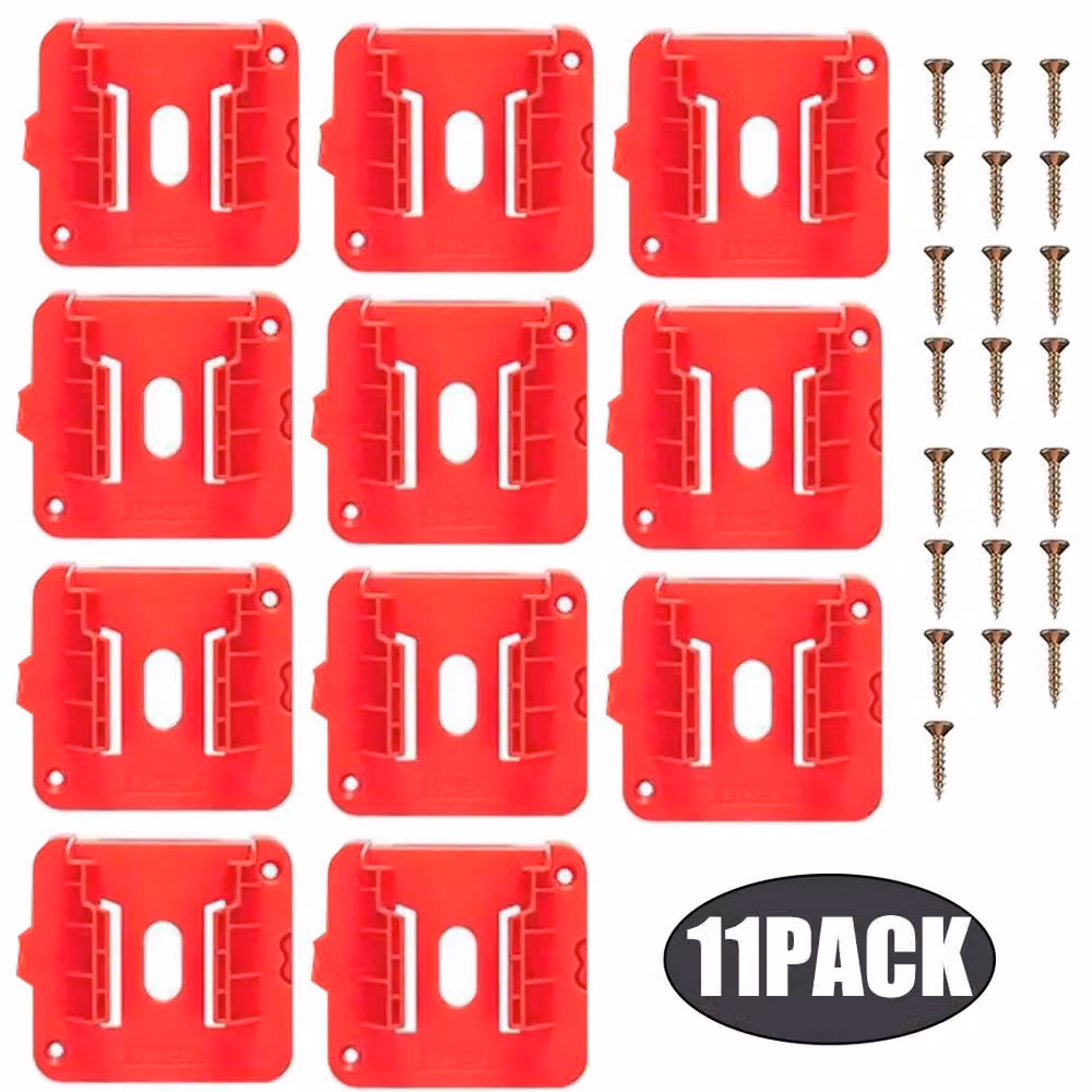 EONLION 11x Battery Holder for Milwaukee M18 18V Batteries, Red – 3