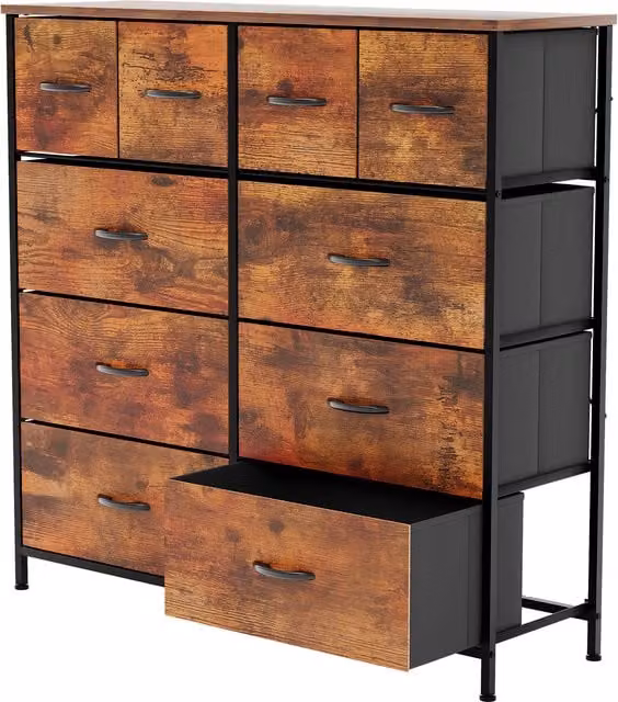 Vida Designs Modern Brown Metal Freestanding Bedroom Unit