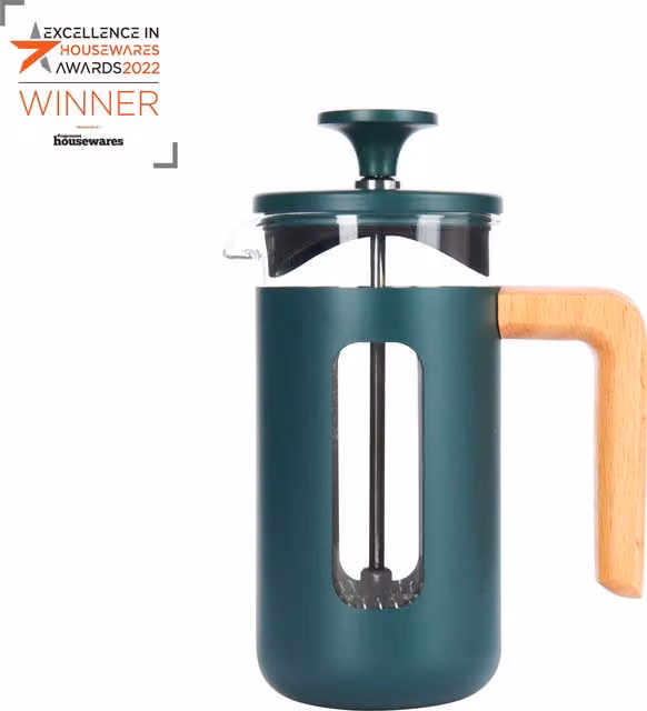 La Cafetiere Pisa Glass Cafetiere with Stainless Steel Frame, Green – 1