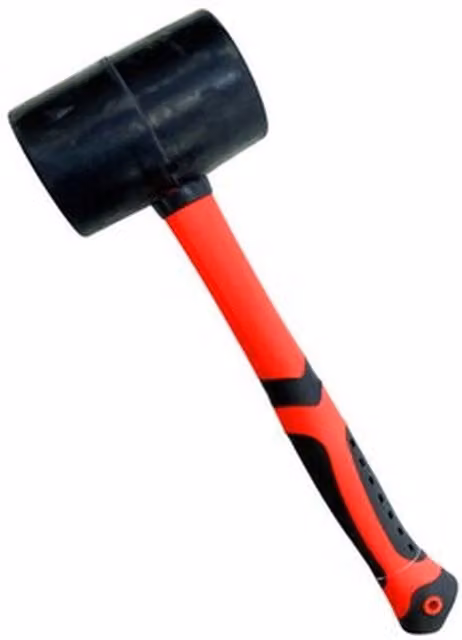 Garden Mile Soft Rubber Mallet with Fibreglass Handle in Black and Red