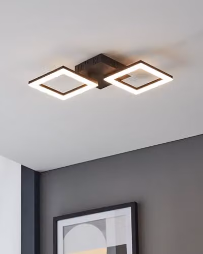 Eglo Connect.z Paranday-Z Smart LED Ceiling Light, Black, W/D/H: 47 x 47 x 15.5 cm – 2