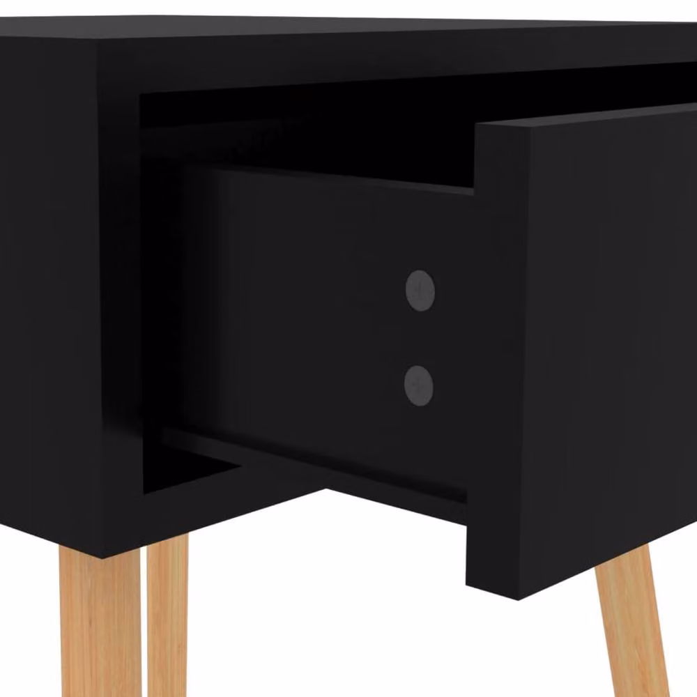 Berkfield Home Modern High Gloss Black Bedside Cabinet W/D/H: 40 x 40 x 56 cm – 3