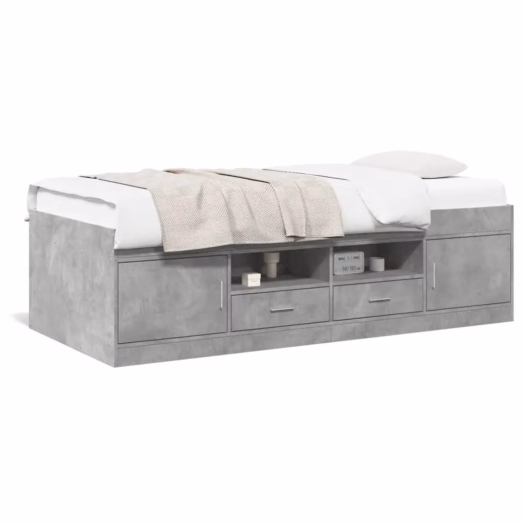 Berkfield Home Small Single Daybed with Drawers, Concrete Grey, W: 75 cm, L: 190 cm – 2
