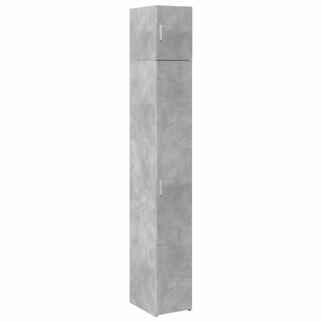 Berkfield Home Slim Freestanding Storage Cabinet in Concrete Grey, W/D/H: 30 x 30 x 225 cm
