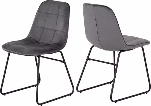 Seconique Hamilton Dining Set with 4 Lukas Chairs in Grey – 4