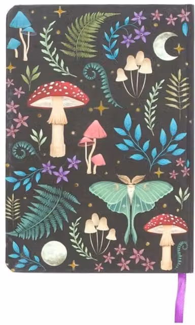 KDMK Dark Forest A5 Lined Hardcover Notebook with Gold Foil Edges and Ribbon Marker in Black
