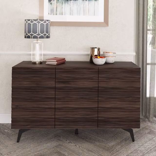 GFW Bantham Mid-Century Walnut Sideboard with Soft-Close Drawers – 1
