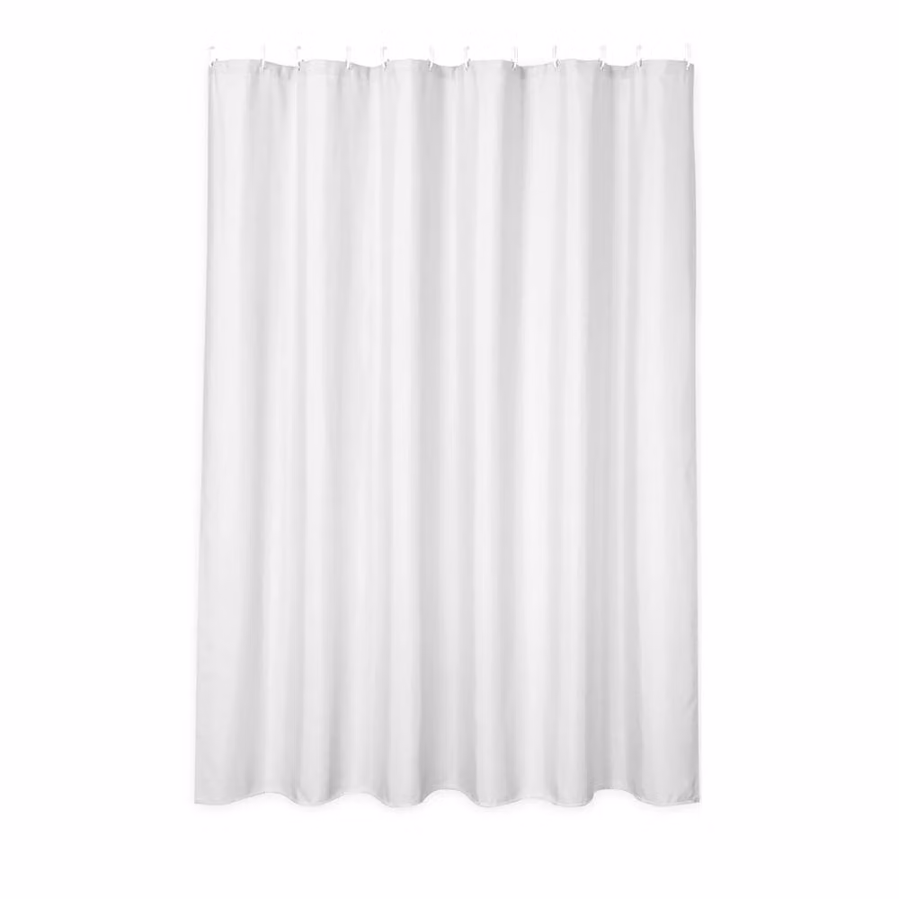 London Boutique Waterproof Polyester Shower Curtain in White, W: 152.4 cm, H: 198.12 cm – 2