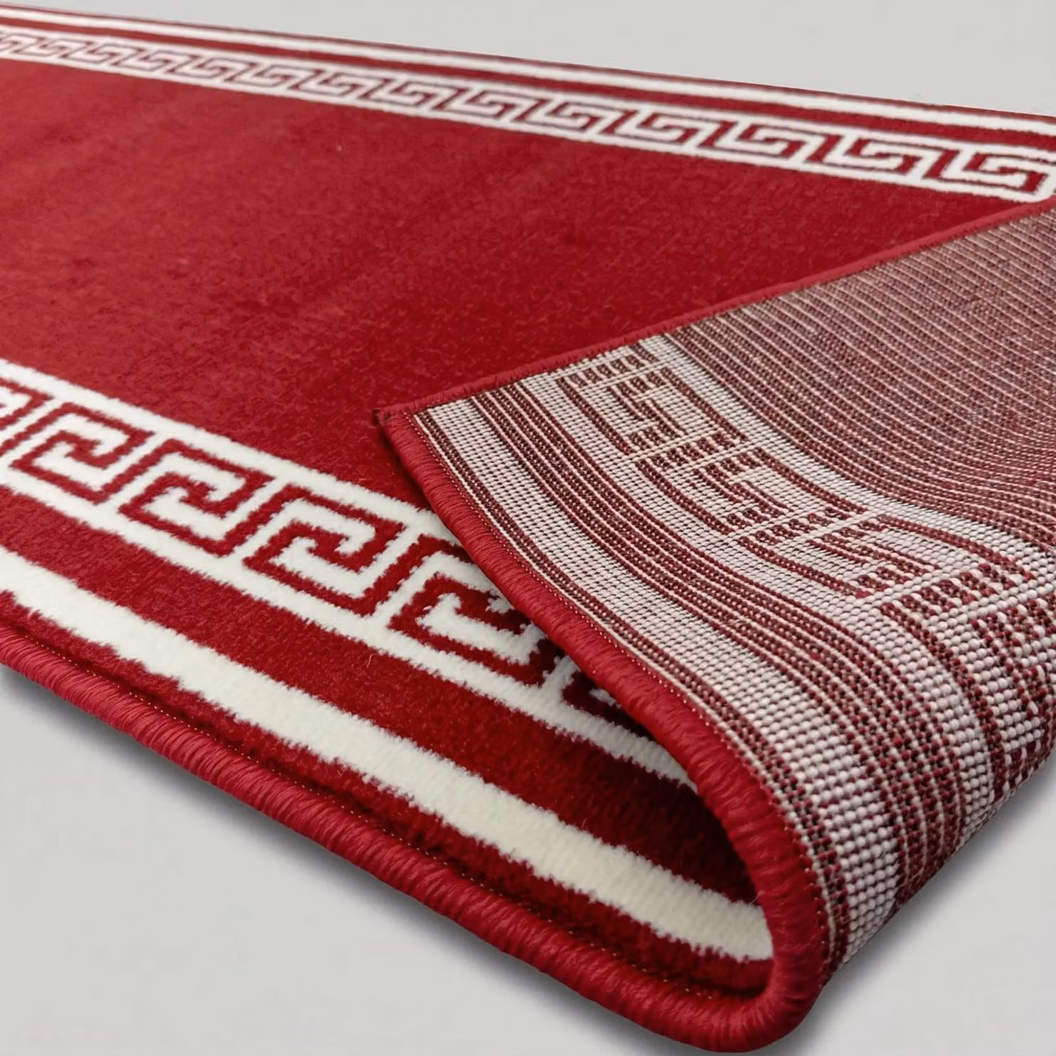 runrug Red Key Hallway Runner Rug, Stain-Resistant and UV-Resistant Polypropylene Carpet, W: 60 cm, L: 360 cm – 8