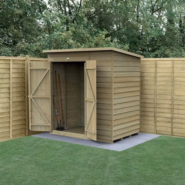 4LIFE Brown Wooden Pent Shed 6x4