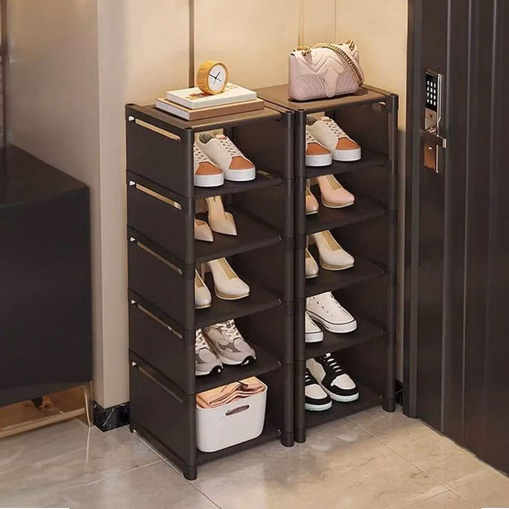 Kelvenix 6-Tier Compact Freestanding Shoe Rack in Black – 5