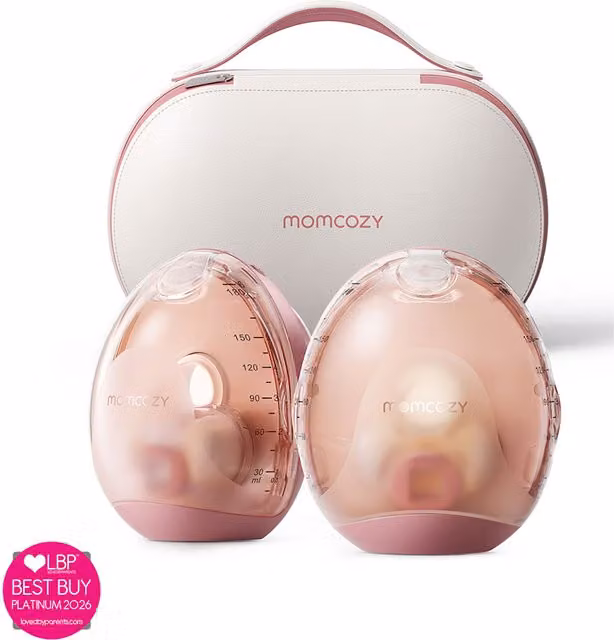 Momcozy Air 1 Ultra-slim Double Breast Pump, Wearable Silicone Pump in White, Pink or Transparent