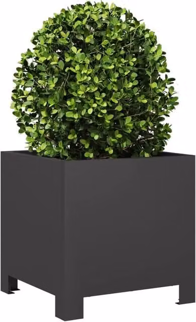 Berkfield Home Durable Steel Garden Planter Tub, Black, W/D/H: 30 x 30 x 30 cm – 1