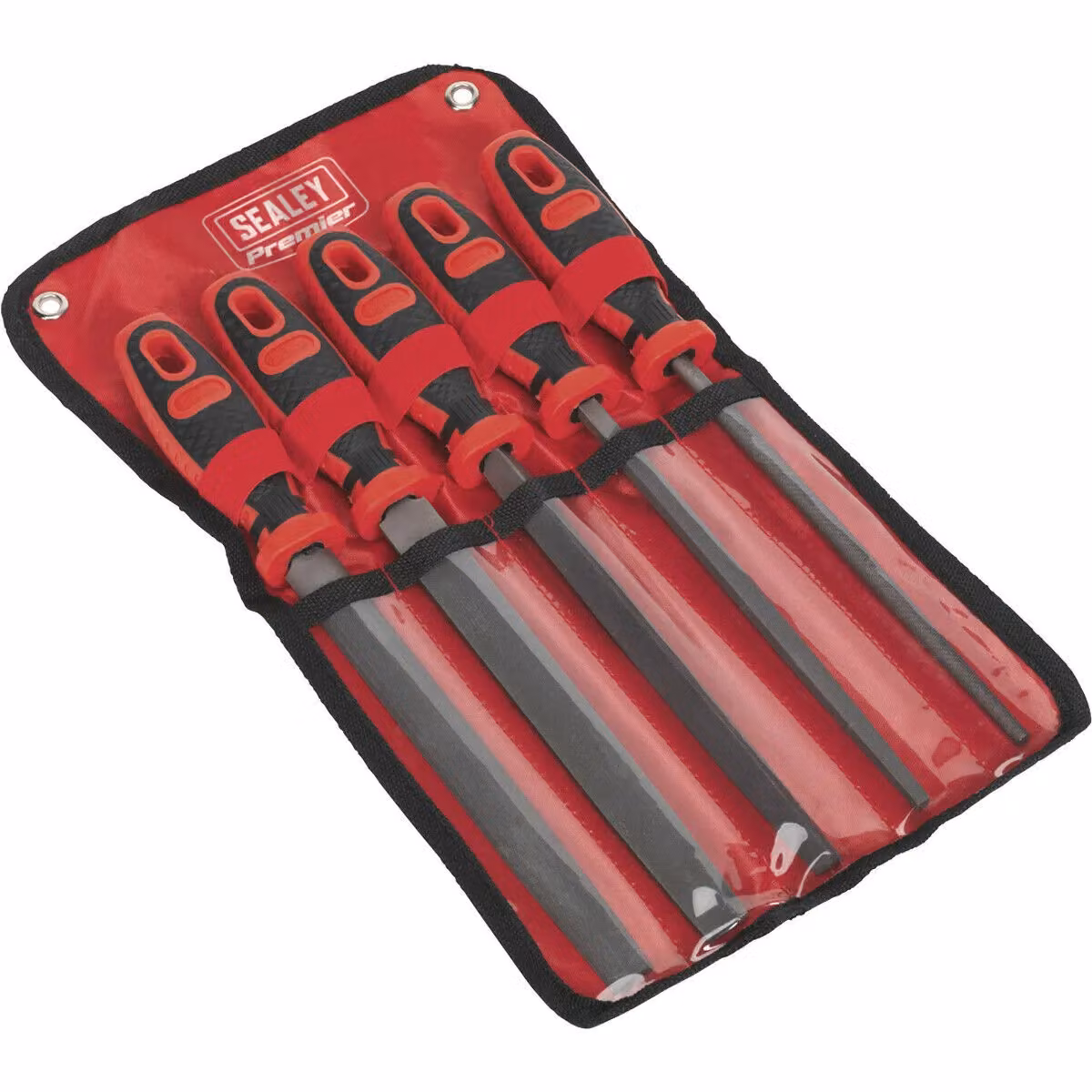 Loops 5 Piece 200mm Engineers Smooth Cut Double Cut File Set with Comfort Grip Handles in Multicolour – 2
