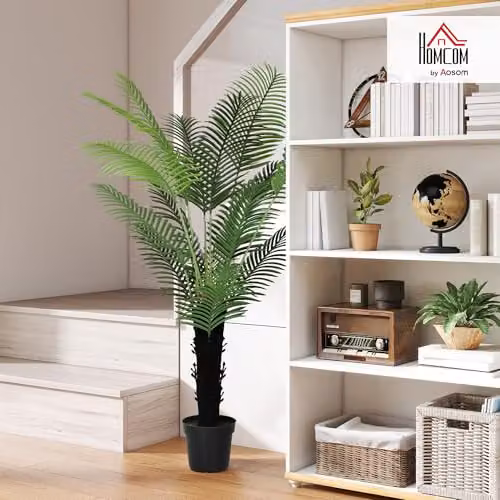 HOMCOM 175 cm Artificial Areca Palm Tree in Green with Plastic Pot – 2