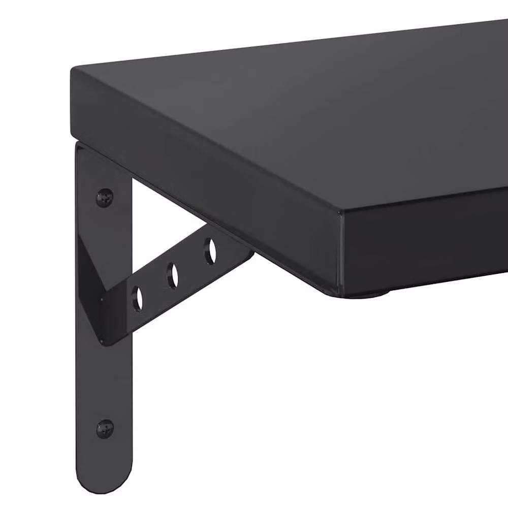 Berkfield Home Wall Mounted Metal Shelves, 2 Pack, Black Matt, W: 50 cm, D: 23.5 cm – 4