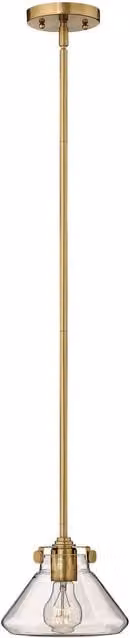 Elstead Congress 1 Light Dome Ceiling Pendant in Brushed Caramel with Clear Glass and E27 Socket