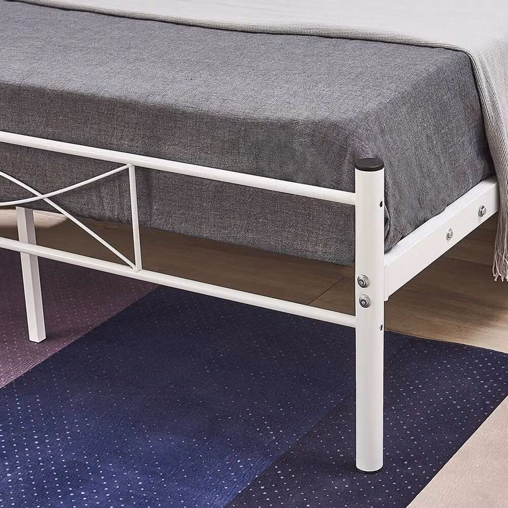 ERGOVEXA Strong Metal Bed Frame in White and Black – 3