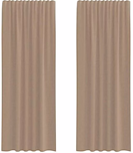 Berkfield Home Plain Voile Curtains with Rod Pockets, 2 Pack, Light Brown