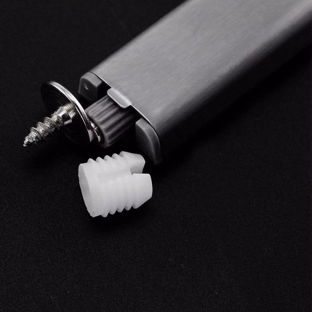 NESTLUNE 10-Pack Push to Open Damper Buffer Hinge for Cabinet Doors and Drawers in Silver Stainless Steel – 2