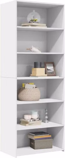 Berkfield Home White Highboard in Engineered Wood, W/D/H: 70 x 41 x 185 cm – 1