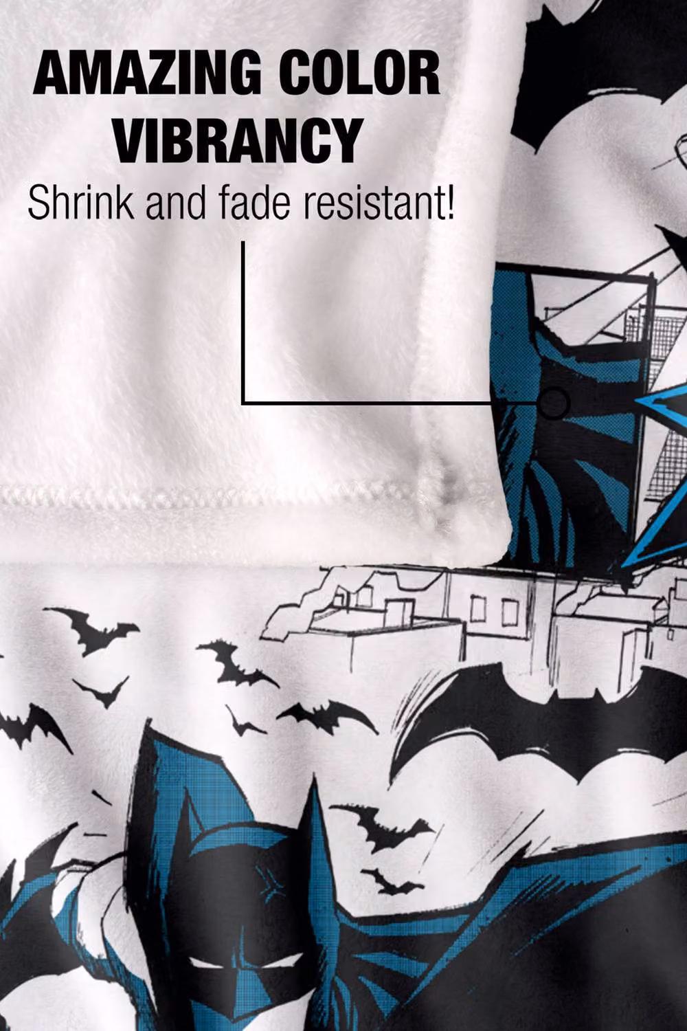 LOGOVISION Batman Running Black and Blue Kanji Super Soft Fleece Throw Blanket, W: 152 cm, D: 127 cm – 5