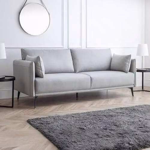 Julian Bowen Rohe 3 Seater Upholstered Fabric Sofa in Grey – 1