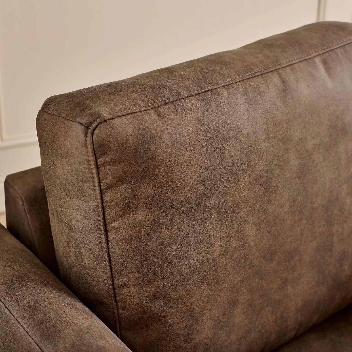 FurnitureboxUK Logan 3 Seater Brown Faux Leather Modern Sofa – 2