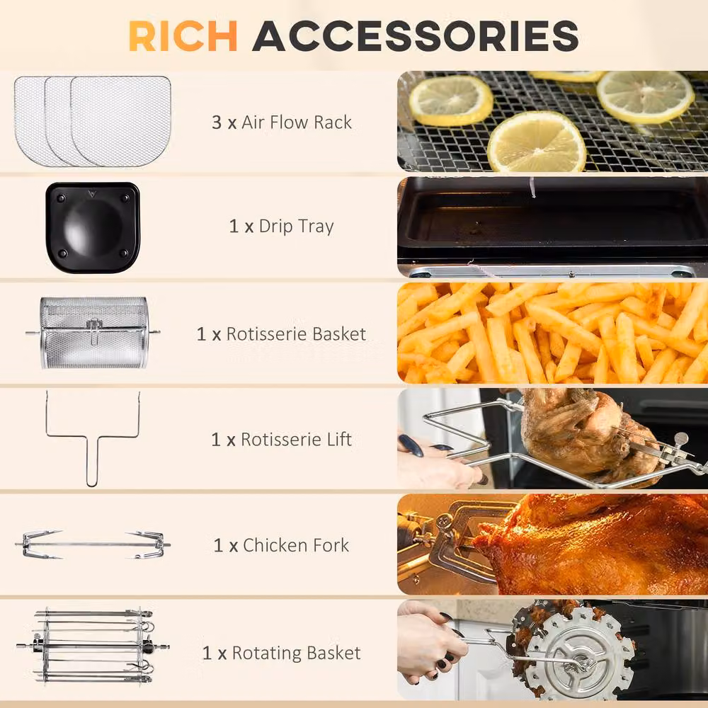 STILVORA 12L Digital Air Fryer Oven with 8 Preset Modes in Black – 6
