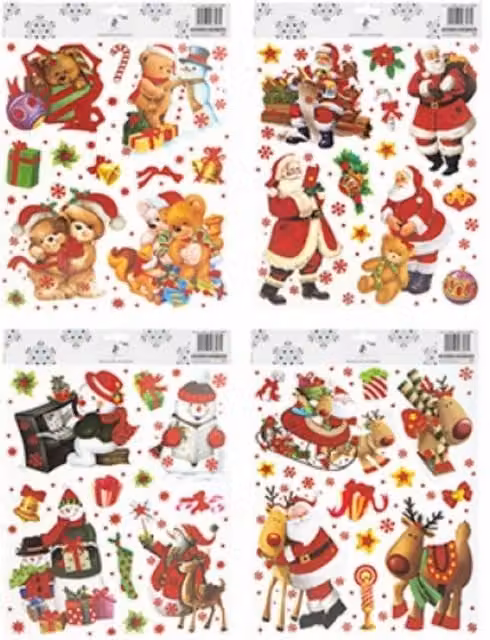 KDMD Traditional Christmas Stickers, Assorted Multicolour, 6 Pack
