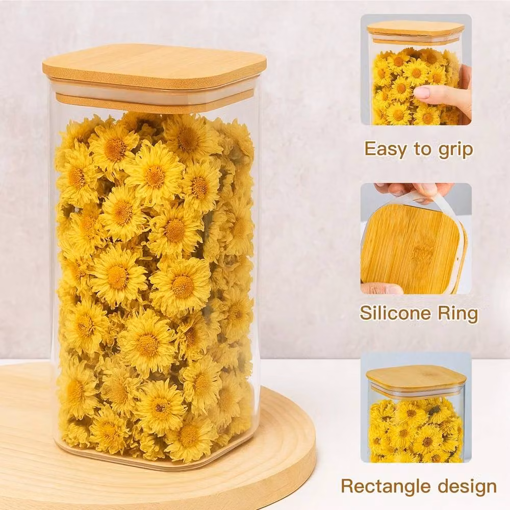PAWNORA Clear Glass Kitchen Storage Jars with Screw Lids, 3 x 1600ml – 2