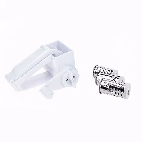 KitchenCraft Multi-Purpose Rotary Box Grater with 3 Interchangeable Stainless Steel Blades, White
