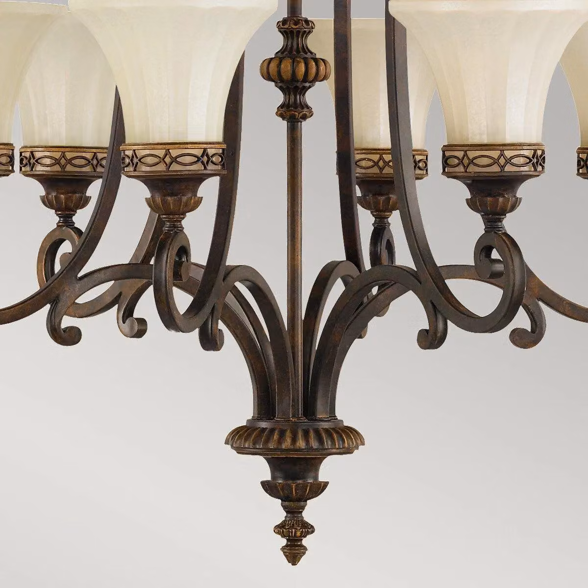 Netlighting Drawing Room 6 Light Multi Arm Chandelier in Brown Walnut Finish with E27 Sockets – 3